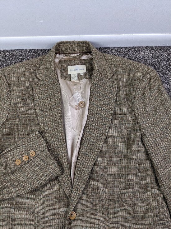 The Territory Ahead Other - NWT The Territory Ahead 42R Sport Coat Blazer 100% Silk Basketweave Tan Blue